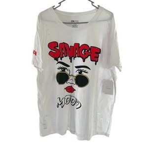 🎉HP🎊🆕NWT On Fire Size 3X Distressed Short Sleeve Shirt